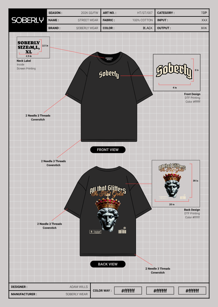 Soberly unisex black "all that glitters isnt gold" T-shirt