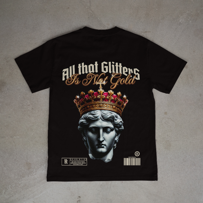 Soberly unisex black "all that glitters isnt gold" T-shirt