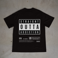 Soberly unisex black "straight outta addiction" T-shirt
